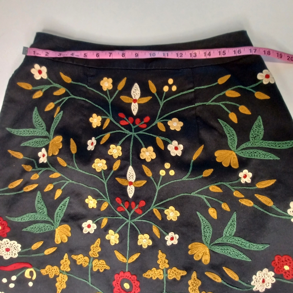 Eshakti Custom Wayward Fancies Floral Embroidered Embellished A-line Skirt - Picture 7 of 11